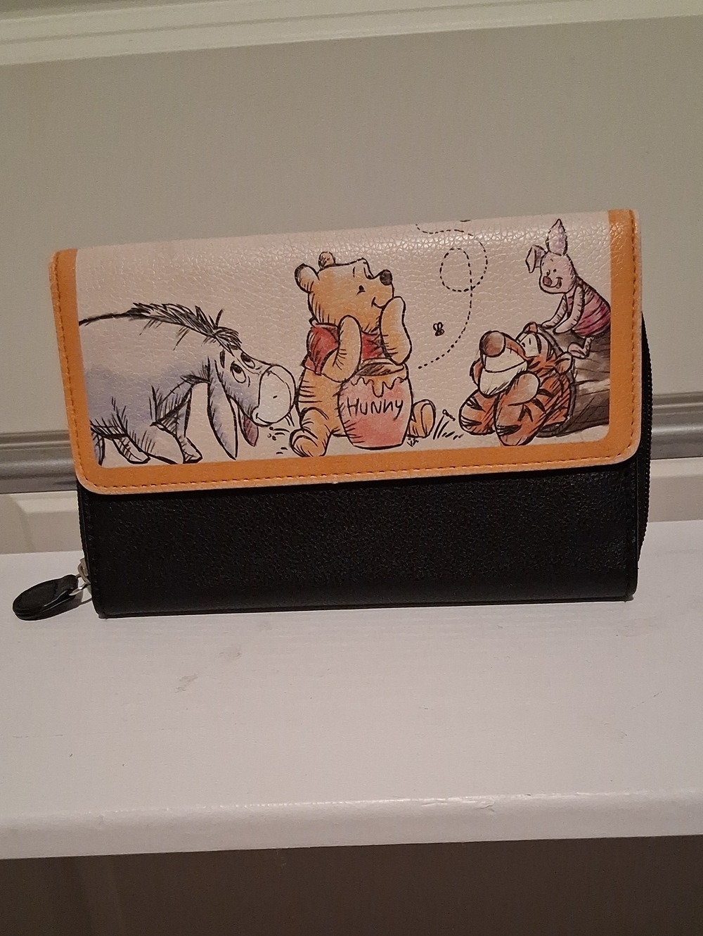 Winnie the Pooh Illustrated Trifold Wallet - Yellow & Black